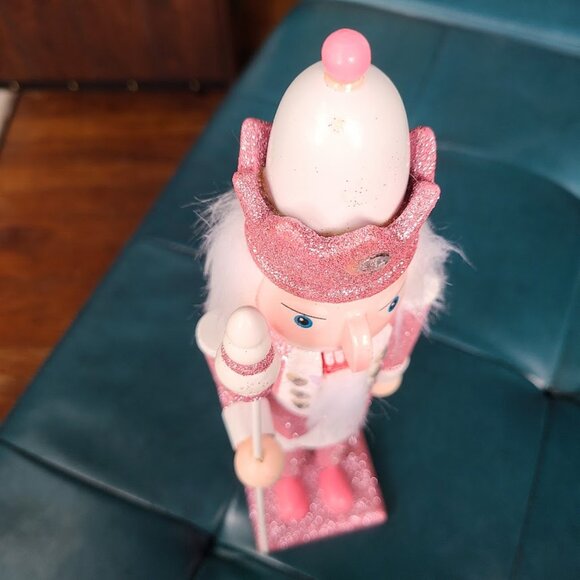 Pink Christmas Nutcracker Soldier Wooden Statue Holiday Decor Xmas Decoration - Picture 14 of 15